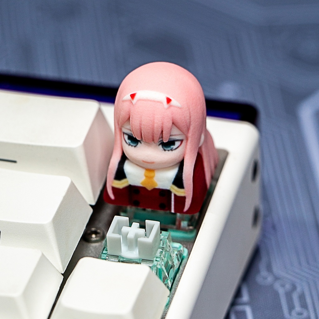 DARLING in the FRANXX ダリフラ風 メカニカルキーボードデフォルメキーキャップ ゼロツー MXスイッチ対応 超高精細彩色レジン造形 同人グッズ