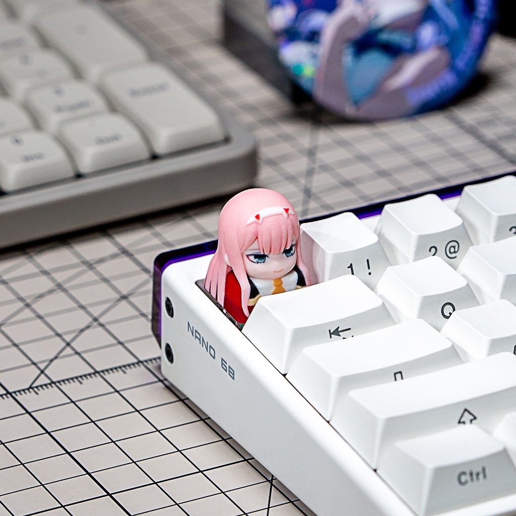 DARLING in the FRANXX ダリフラ風 メカニカルキーボードデフォルメキーキャップ ゼロツー MXスイッチ対応 超高精細彩色レジン造形 同人グッズ