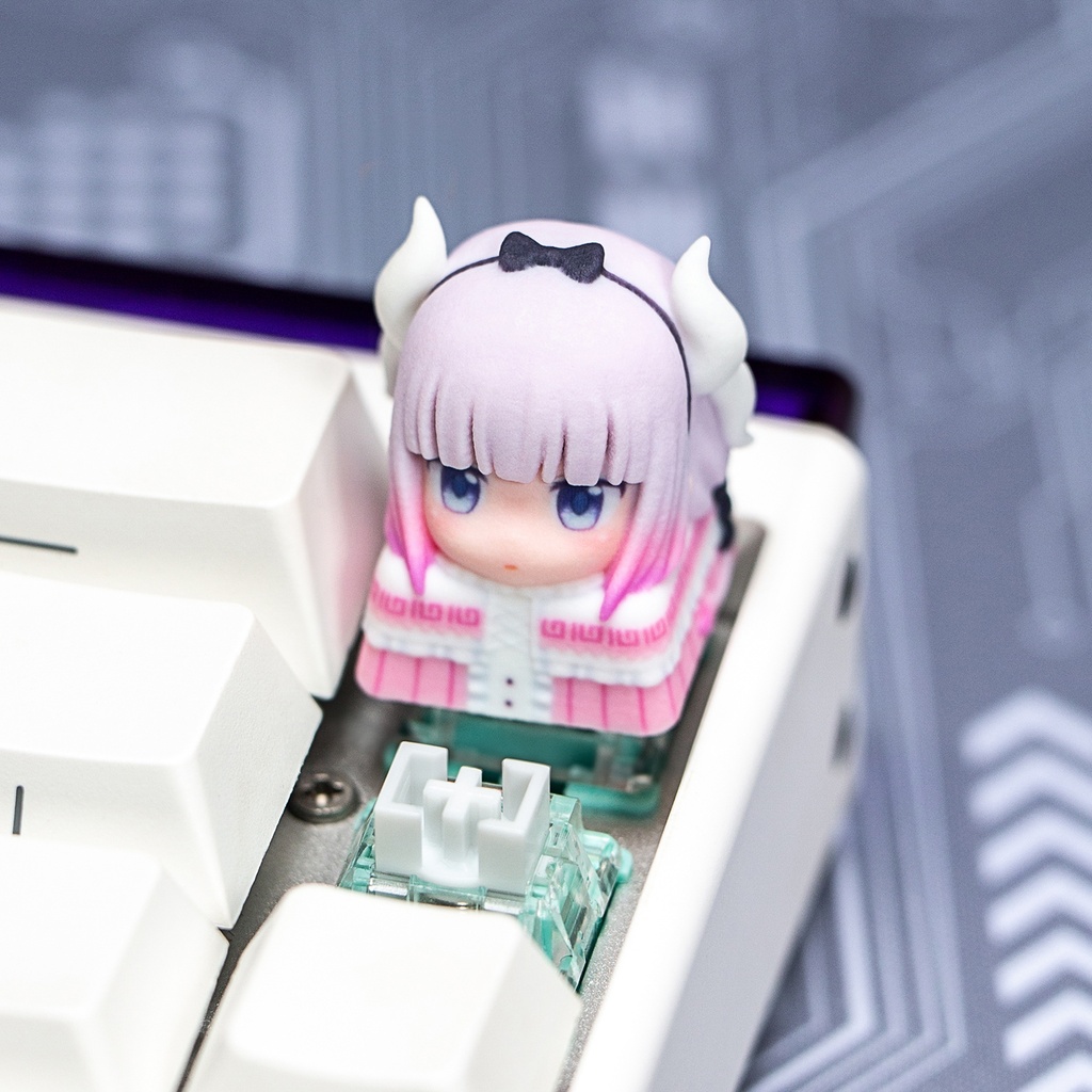 小林さんちのメイドラゴン 風 メカニカルキーボードデフォルメキーキャップ 第1弾 小林さん・トール・カンナ 3種選択可 MXスイッチ対応 超高精細彩色レジン造形 同人グッズ
