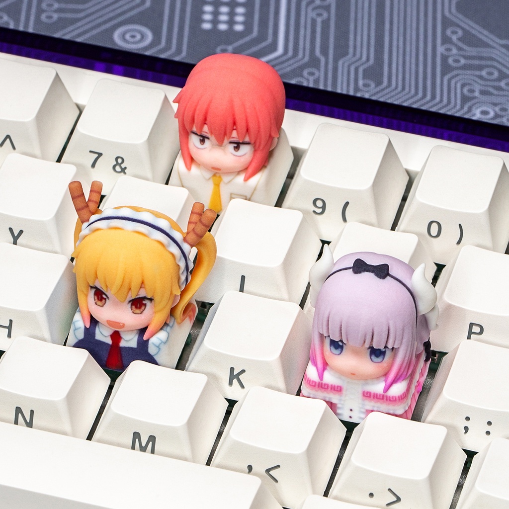 小林さんちのメイドラゴン 風 メカニカルキーボードデフォルメキーキャップ 第1弾 小林さん・トール・カンナ 3種選択可 MXスイッチ対応 超高精細彩色レジン造形 同人グッズ