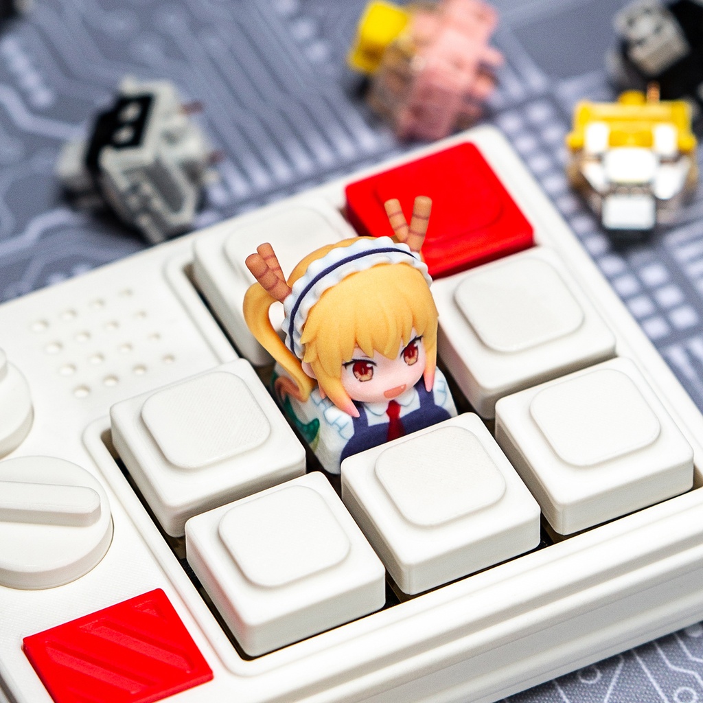 小林さんちのメイドラゴン 風 メカニカルキーボードデフォルメキーキャップ 第1弾 小林さん・トール・カンナ 3種選択可 MXスイッチ対応 超高精細彩色レジン造形 同人グッズ