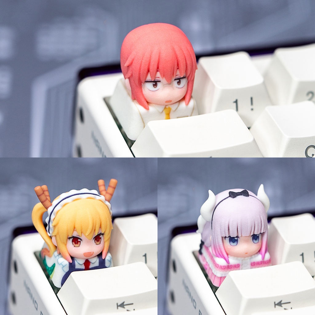 小林さんちのメイドラゴン 風 メカニカルキーボードデフォルメキーキャップ 第1弾 小林さん・トール・カンナ 3種選択可 MXスイッチ対応 超高精細彩色レジン造形 同人グッズ