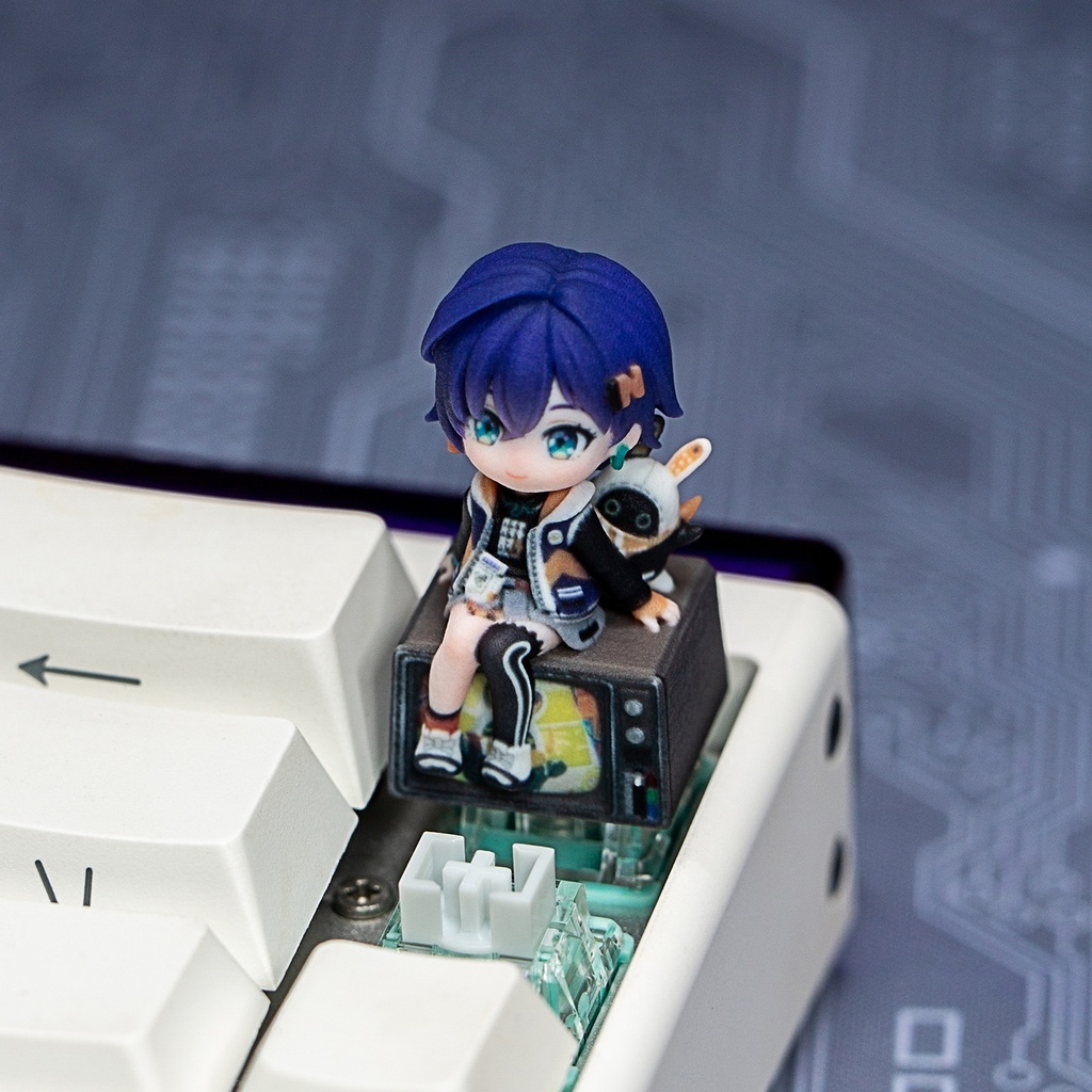 ゼンレスゾーンゼロ ゼンゼロ風 メカニカルキーボードデフォルメキーキャップ 伝説のプロキシ パエトン リン・アキラ 2種選択可 MXスイッチ対応 超高精細彩色レジン造形 同人グッズ