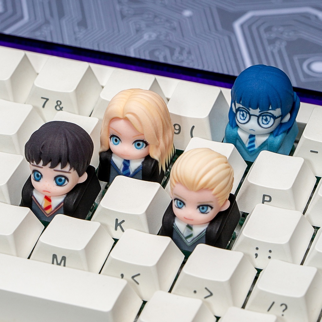 ハリー・ポッター Harry Potter風 メカニカルキーボードデフォルメキーキャップ 第2弾 ルーナ・ネビル・マルフォイ・マートル 4種選択可 MXスイッチ対応 超高精細彩色レジン造形 同人グッズ