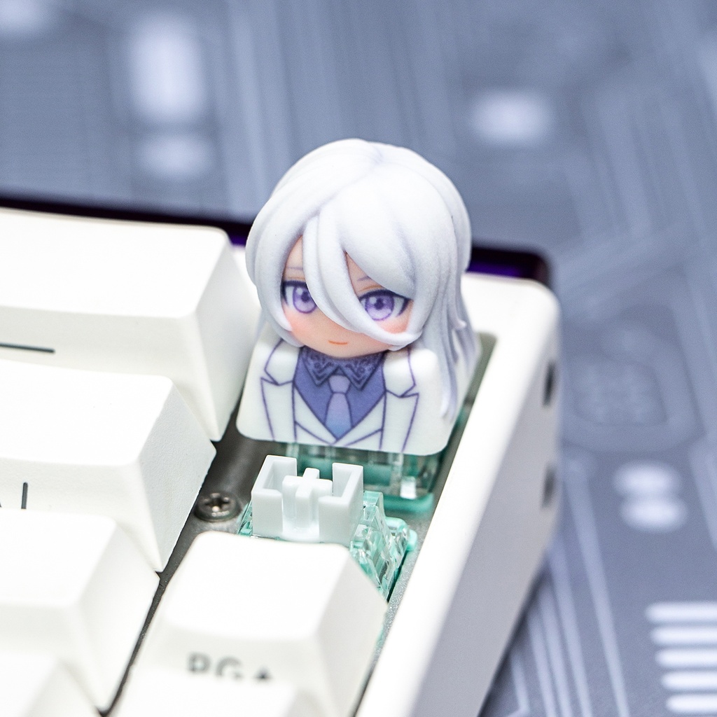 ラブブラシクロニクル 時空中の絵旅人風 メカニカルキーボードデフォルメキーキャップ イエ・シュエン(葉瑄)・アイン(艾因)・ルーチェン(路辰)・シー・ラン(司嵐)・ロールシャッハ(羅夏) 5種選択可 MXスイッチ対応 超高精細彩色レジン造形 同人グッズ