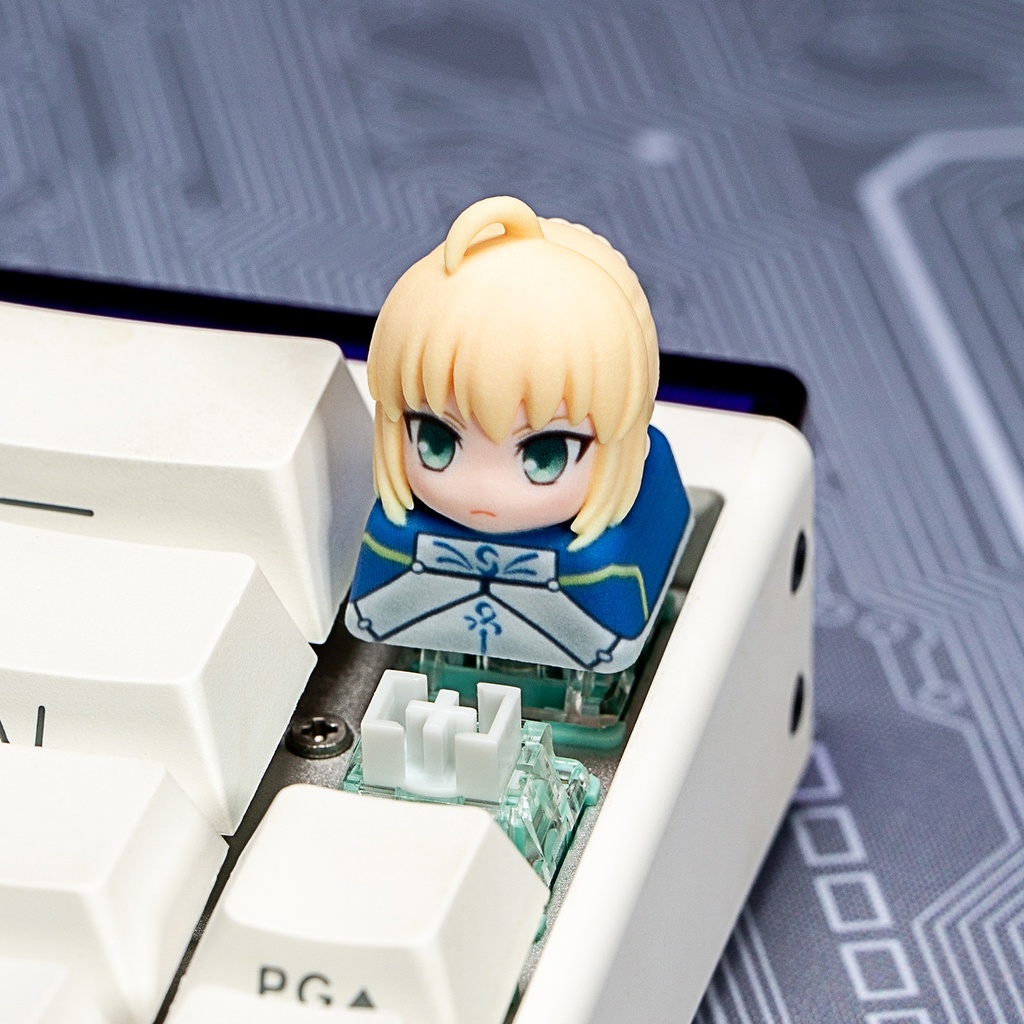 Fate FGO風 メカニカルキーボードデフォルメキーキャップ 第1弾 アルトリア(ペンドラゴン)・モルガン・エレシュキガル・イシュタル 4種選択可 MXスイッチ対応 超高精細彩色レジン造形 同人グッズ