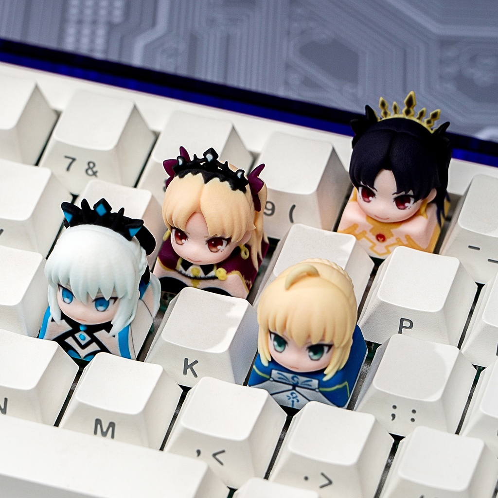 Fate FGO風 メカニカルキーボードデフォルメキーキャップ 第1弾 アルトリア（ペンドラゴン）・モルガン・エレシュキガル・イシュタル 4種選択可 MXスイッチ対応 超高精細彩色レジン造形 同人グッズ