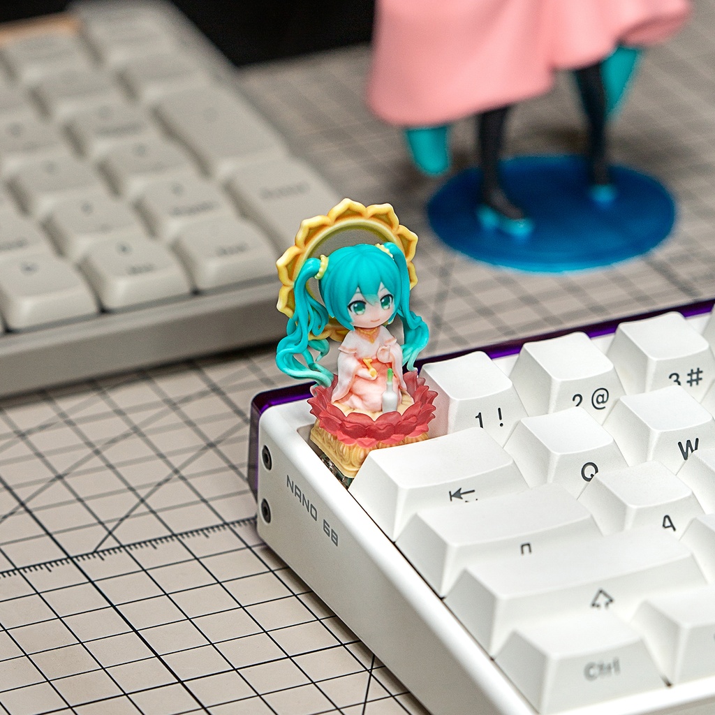 初音ミク 風 メカニカルキーボードデフォルメキーキャップ 浄世の歌姫 MXスイッチ対応 超高精細彩色レジン造形 同人グッズ
