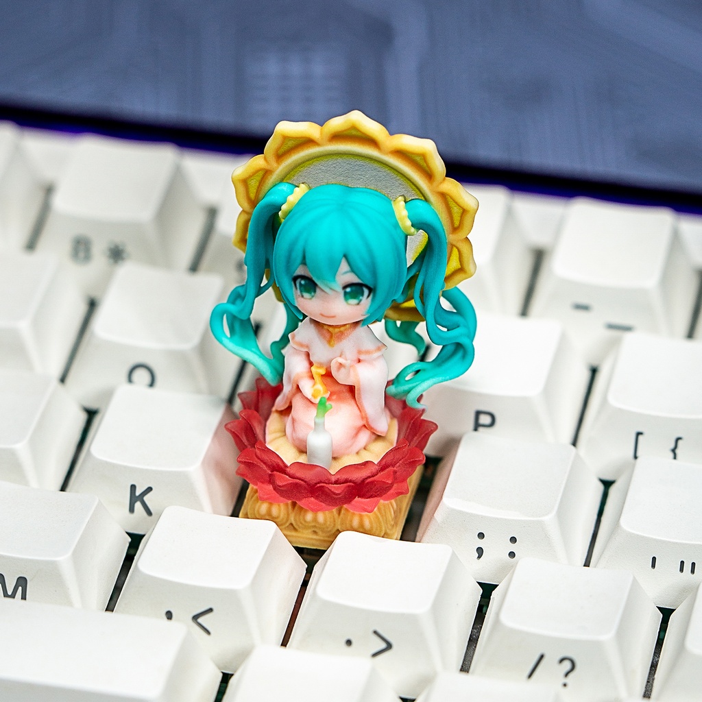 初音ミク 風 メカニカルキーボードデフォルメキーキャップ 浄世の歌姫 MXスイッチ対応 超高精細彩色レジン造形 同人グッズ