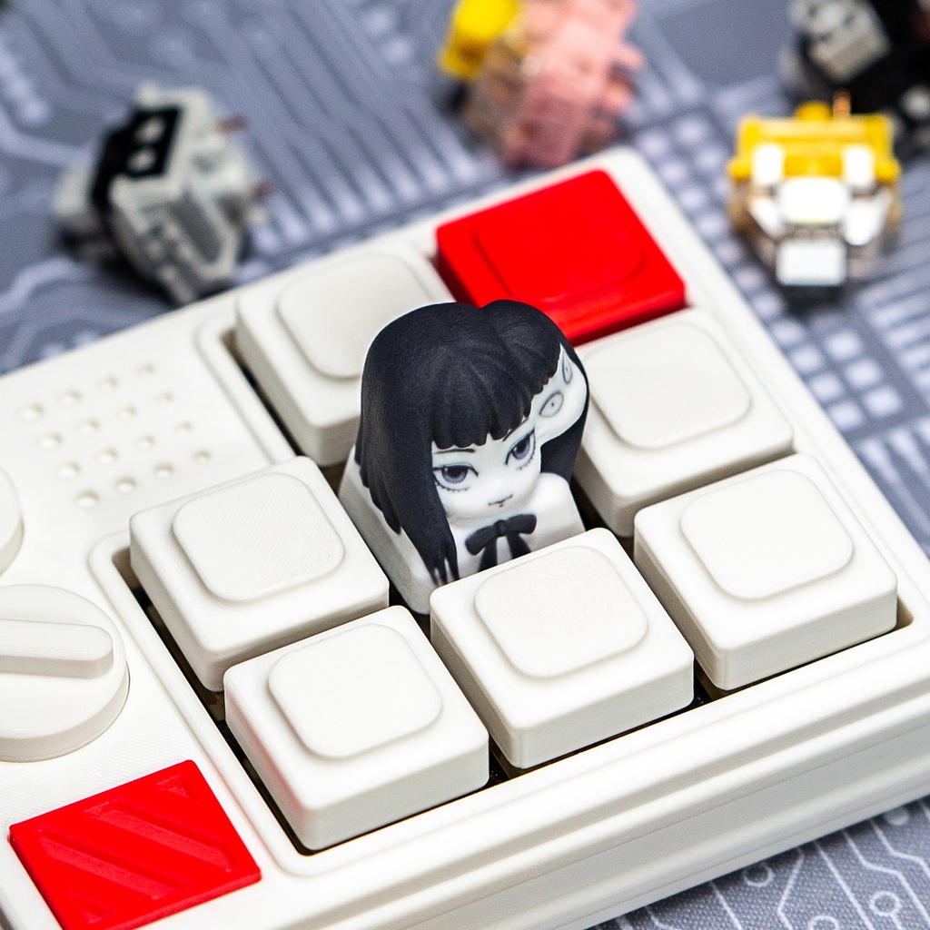 伊藤潤二世界観 風 メカニカルキーボードデフォルメキーキャップ 川上富江 MXスイッチ対応 超高精細彩色レジン造形 同人グッズ