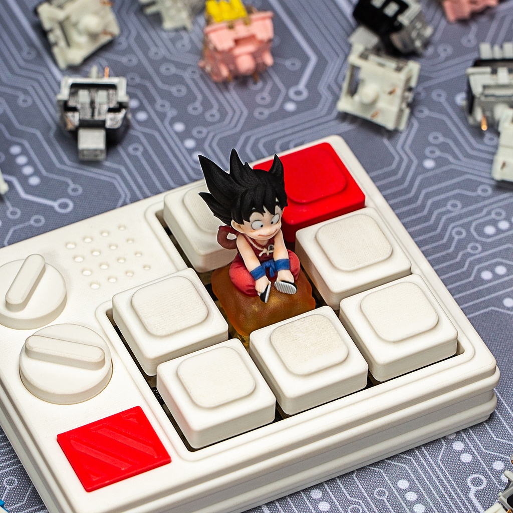 ドラゴンボール 風 メカニカルキーボードデフォルメキーキャップ 孫悟空(少年期)&筋斗雲 MXスイッチ対応 超高精細彩色レジン造形 同人グッズ