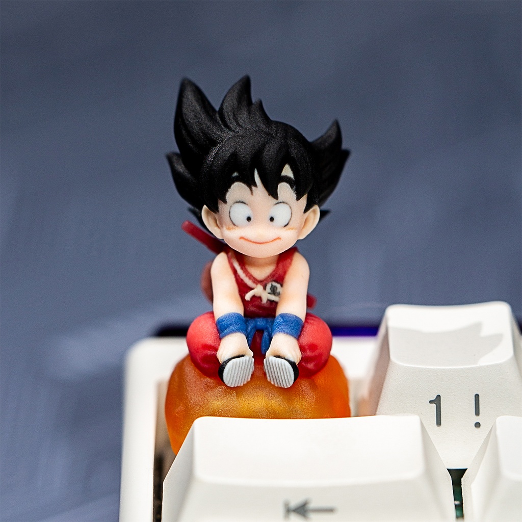 ドラゴンボール 風 メカニカルキーボードデフォルメキーキャップ 孫悟空(少年期)&筋斗雲 MXスイッチ対応 超高精細彩色レジン造形 同人グッズ