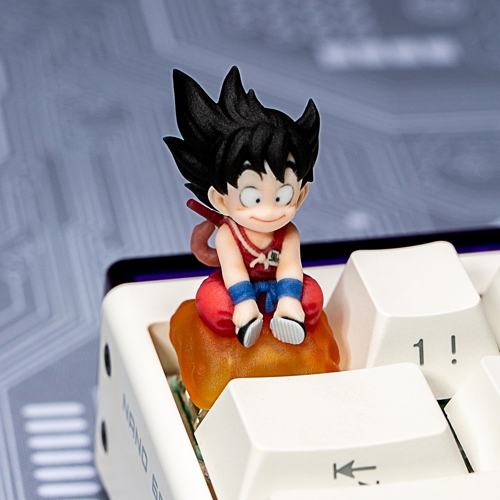 ドラゴンボール 風 メカニカルキーボードデフォルメキーキャップ 孫悟空(少年期)&筋斗雲 MXスイッチ対応 超高精細彩色レジン造形 同人グッズ