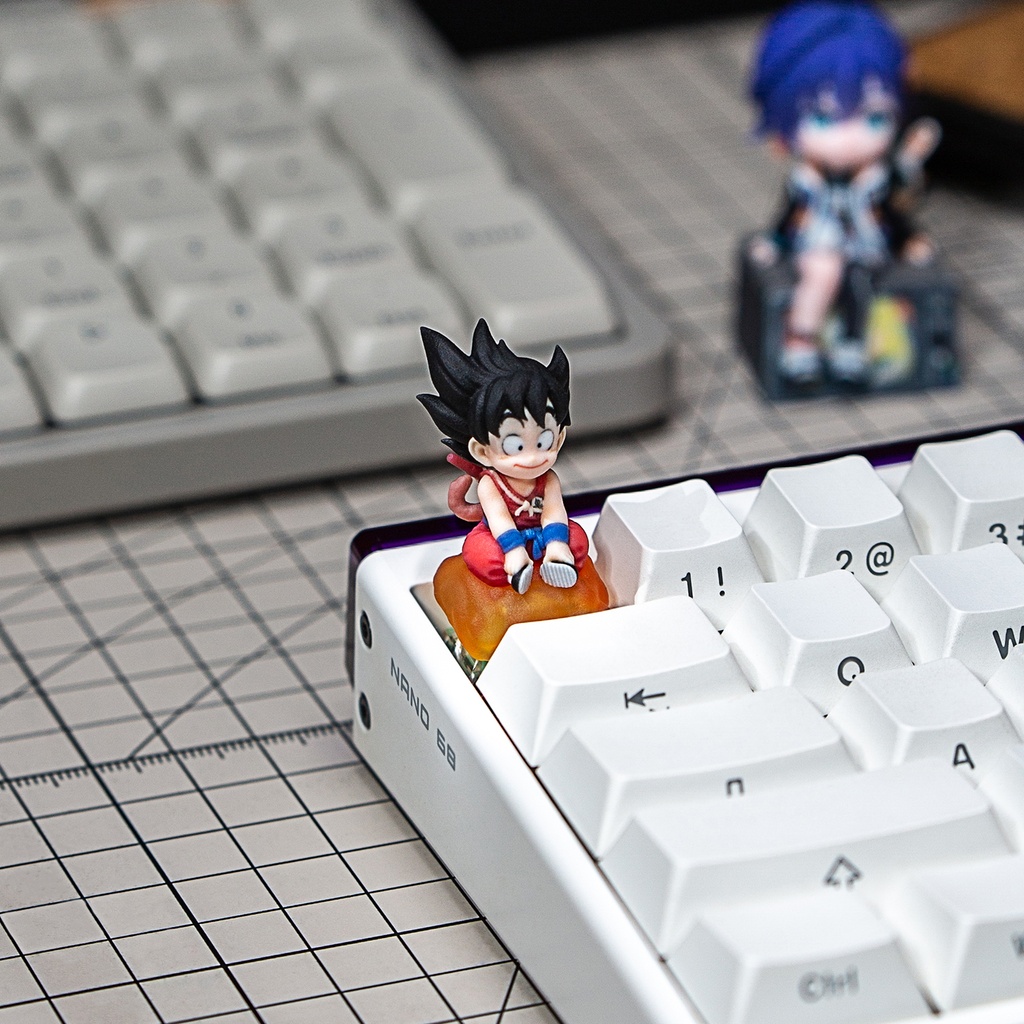 ドラゴンボール 風 メカニカルキーボードデフォルメキーキャップ 孫悟空(少年期)&筋斗雲 MXスイッチ対応 超高精細彩色レジン造形 同人グッズ