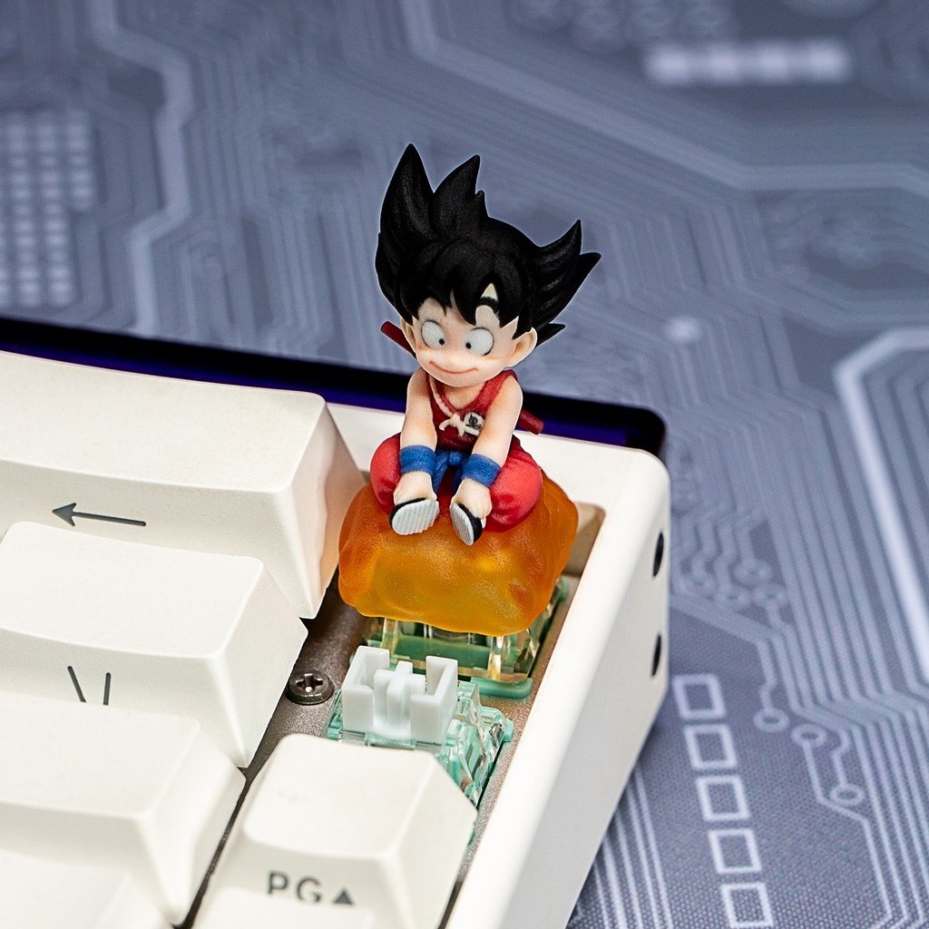 ドラゴンボール 風 メカニカルキーボードデフォルメキーキャップ 孫悟空(少年期)&筋斗雲 MXスイッチ対応 超高精細彩色レジン造形 同人グッズ