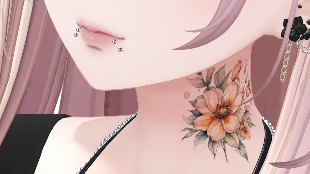 💜15日までセール中💜VRC想定 Water Color Tattoo ✿Flower01✿ おまけ有!