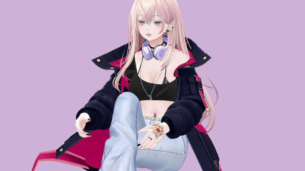 💜15日までセール中💜VRC想定 Water Color Tattoo ✿Flower01✿ おまけ有!