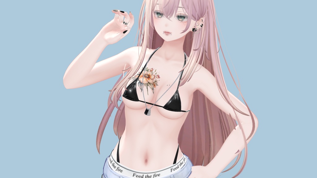 💜15日までセール中💜VRC想定 Water Color Tattoo ✿Flower01✿ おまけ有!