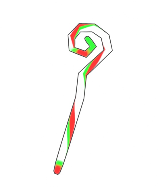【無料】クリスマスカラーっぽいステッキ