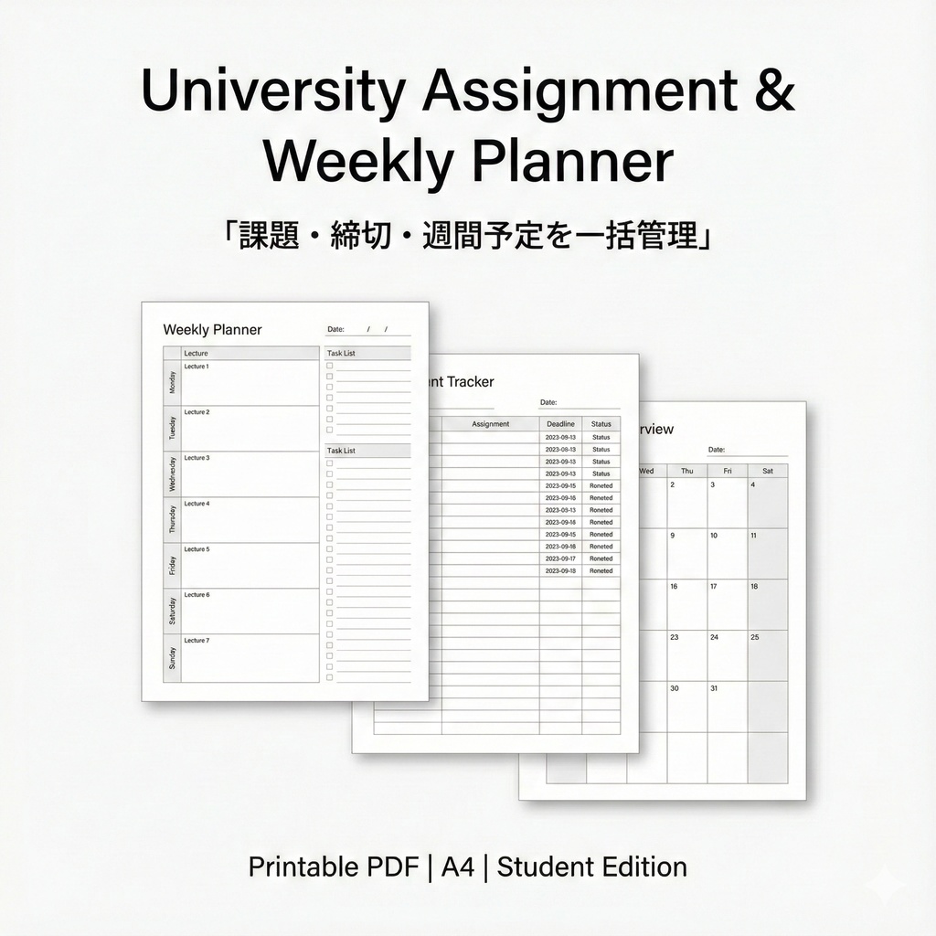 University Weekly Planner & Assignment Tracker