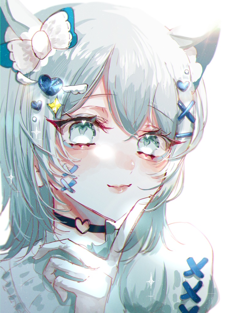 ウルウル目の水色女の子 缶バッジ