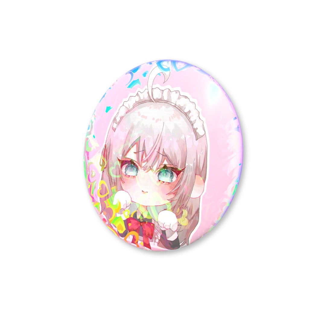 時々ボソッとロシア語でデレる隣のアーリャさん メイド服 オリジナル缶バッジ 背景ピンクver