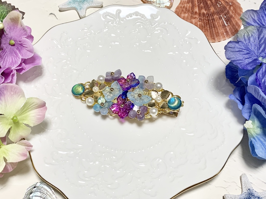 紫陽花ヘアクリップ