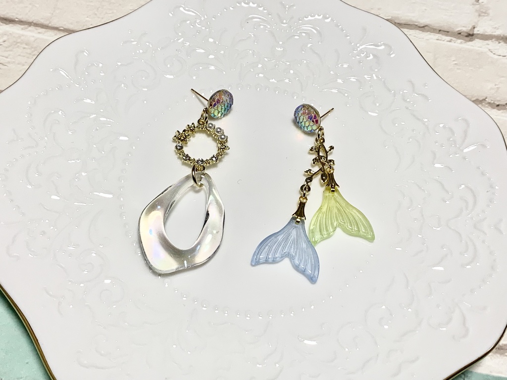 パステルマーメイドのイヤーアクセサリー