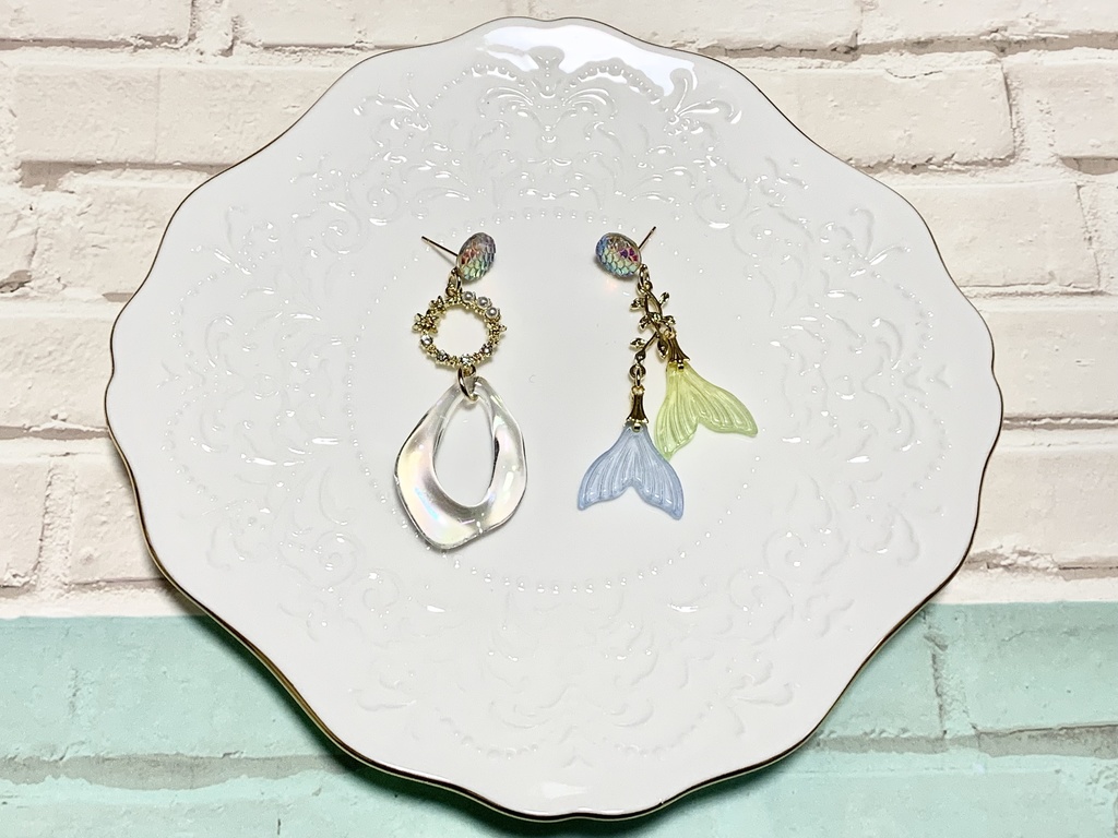 パステルマーメイドのイヤーアクセサリー