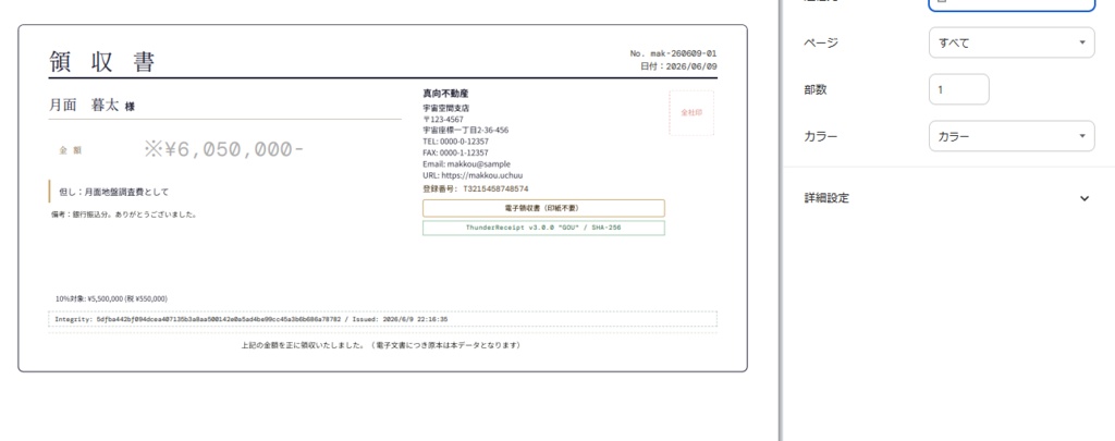 Thunder Receipt ーサンダーレシートー