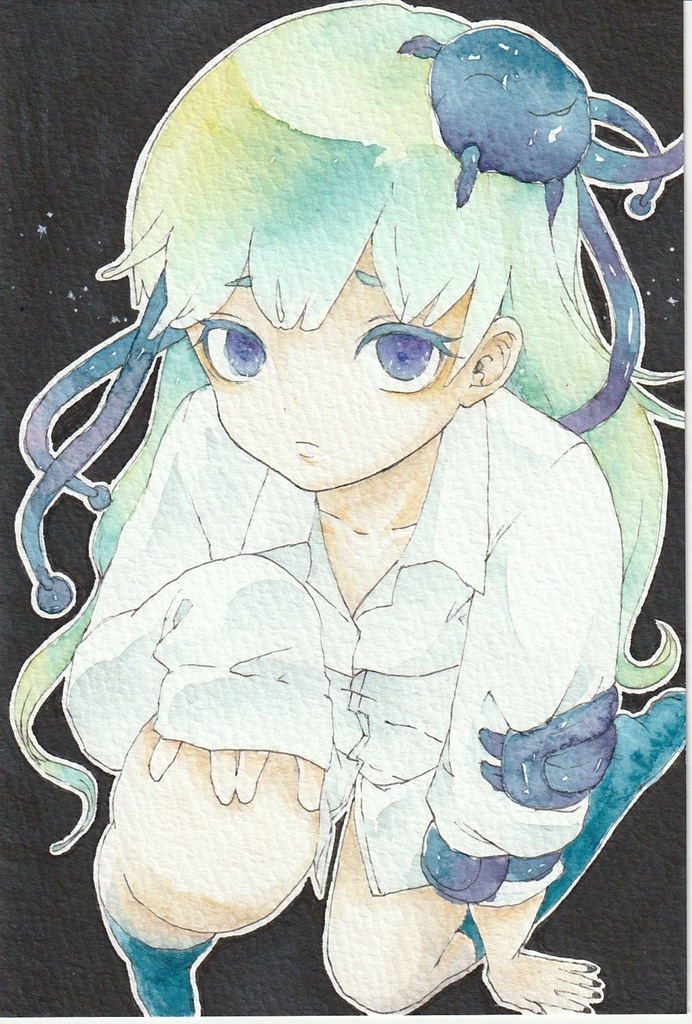 【宇宙人の子】手描きイラスト