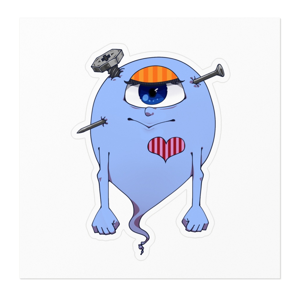 うちのおばけちゃん 青 ステッカー