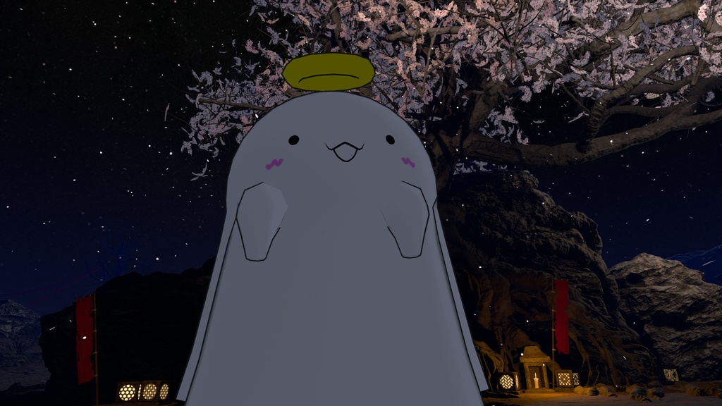 [オリジナル3Dモデル] ふわふわ幽霊のふわりぃ [VRChat想定] - 海野藻屑亭 - 2/4