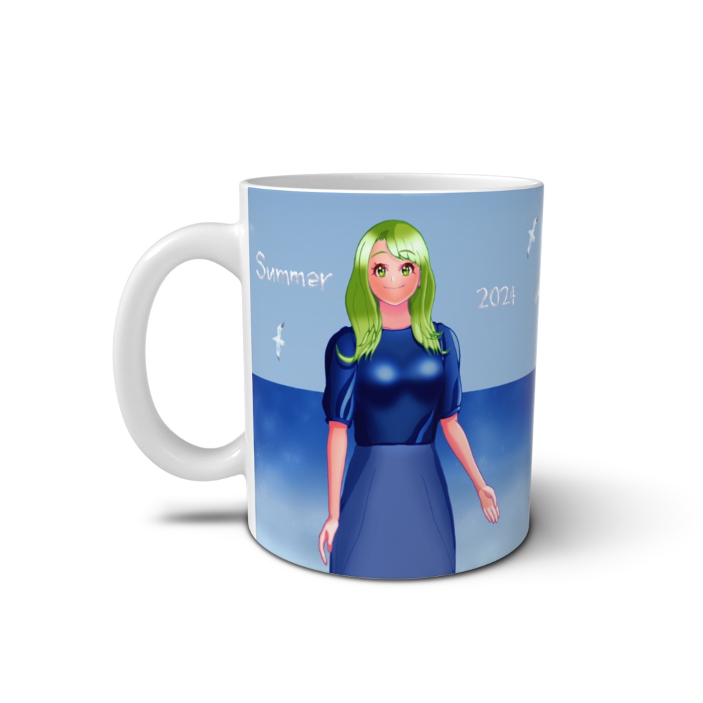 蒼池璃沙 & 葉山萌 マグカップ(海辺の背景)