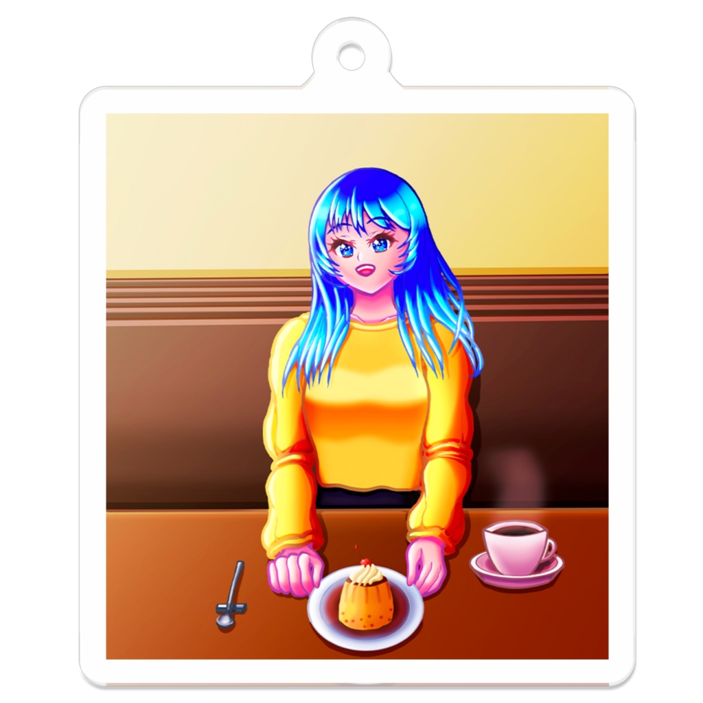 【蒼池璃沙】心満たすティータイム アクリルキーホルダー（50×50mm）