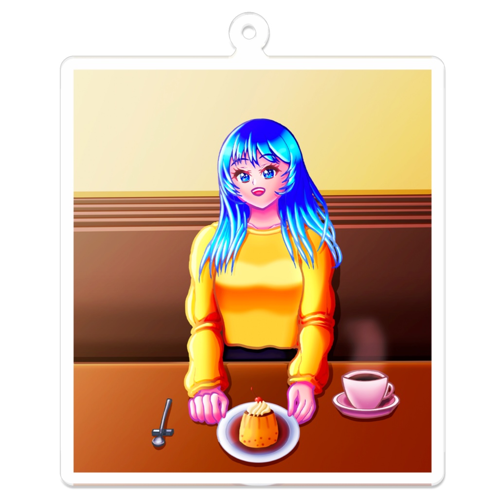 【蒼池璃沙】心満たすティータイム アクリルキーホルダー（70×70mm）