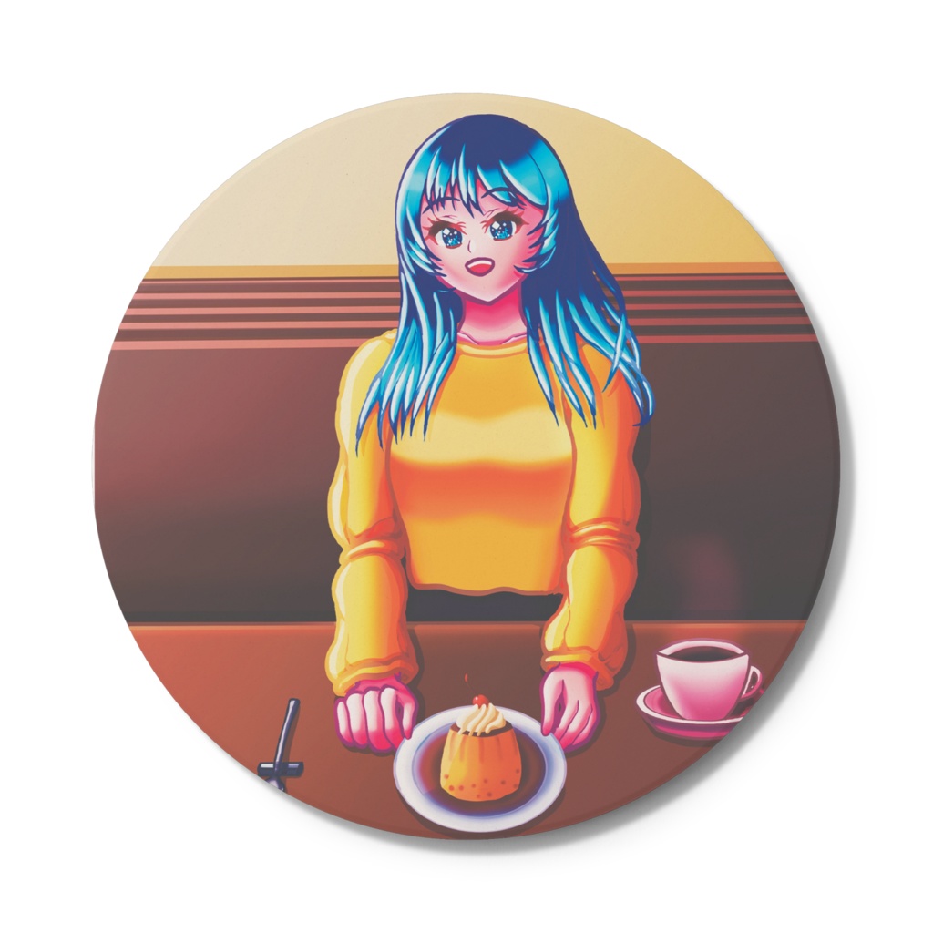 【蒼池璃沙】心満たすティータイム コースター（円形）