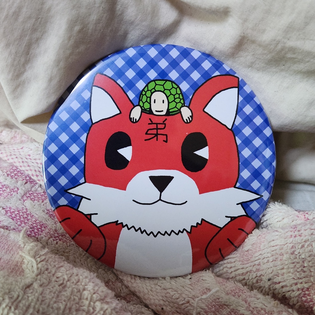 アカイノ缶バッチ