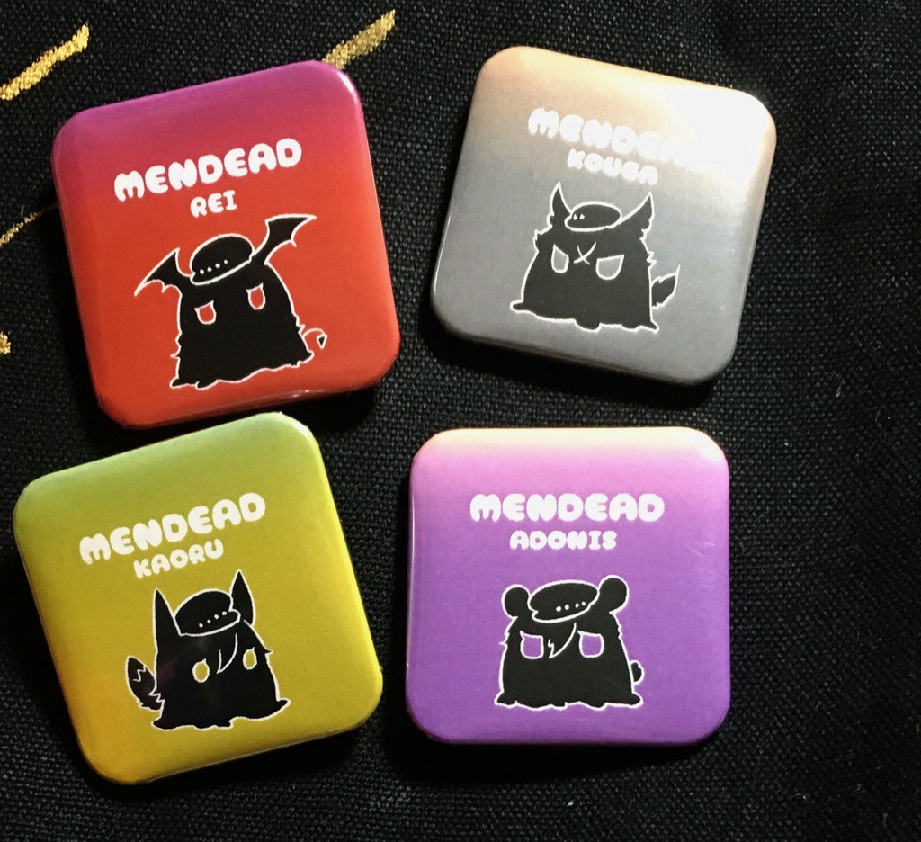 【UNDEAD】メンダコ風 四角缶バッジ