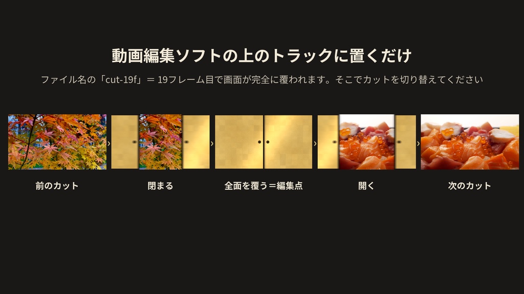 和の建具トランジション 10種|障子・襖・暖簾・簾|背景透過MOV(ProRes 4444)・横型+縦型
