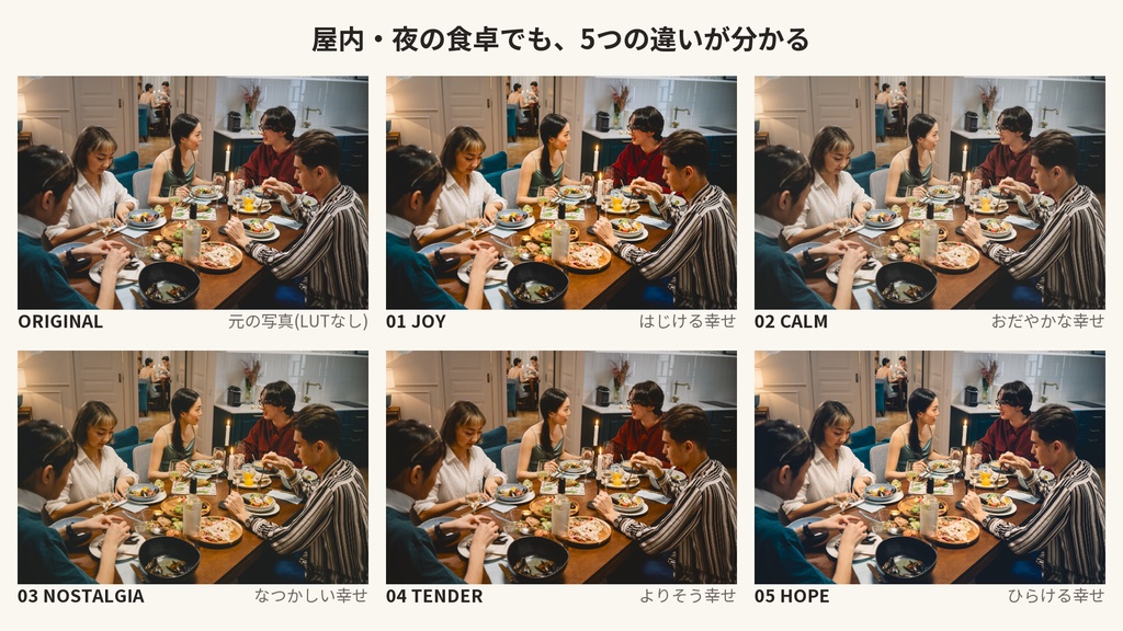 HAPPINESS|“どんな幸せ”から選ぶ Creative LUT 5種|Rec.709・.cube