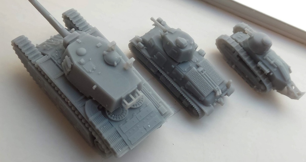 1/144 フランス戦車3輌セット 3D出力レジンキット