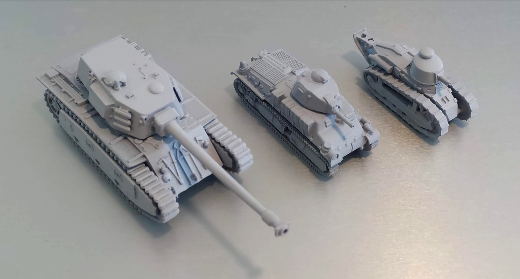 1/144 フランス戦車3輌セット　３D出力レジンキット