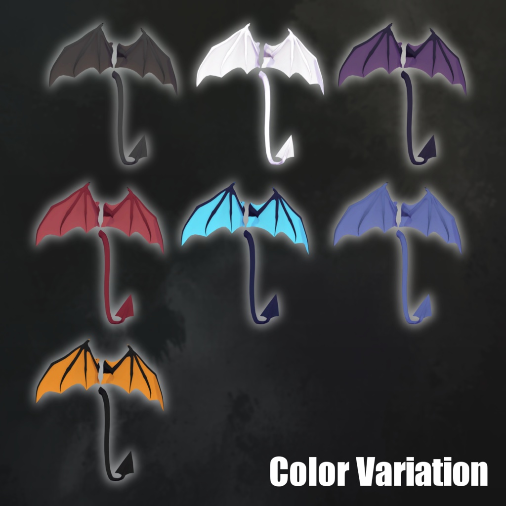 シンプル悪魔の羽&尻尾 #Crowatu_Shop