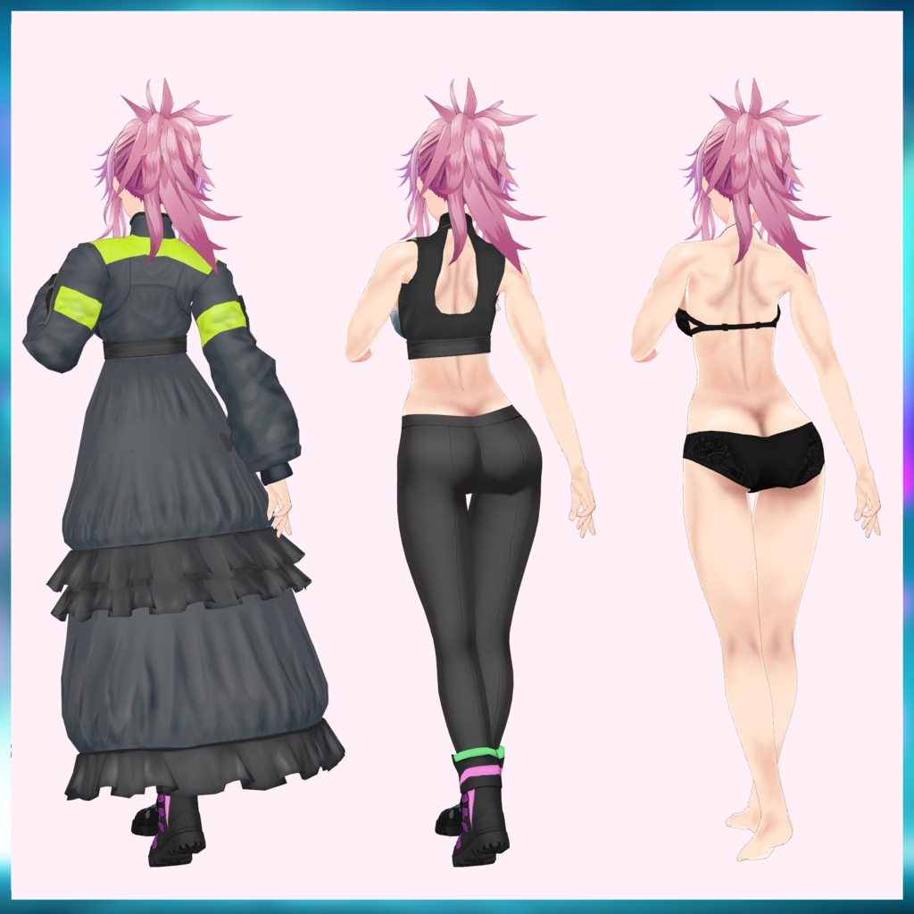 オリジナル3Dモデル 腹筋女子~ジークリッドさん~ blenderファイル付属