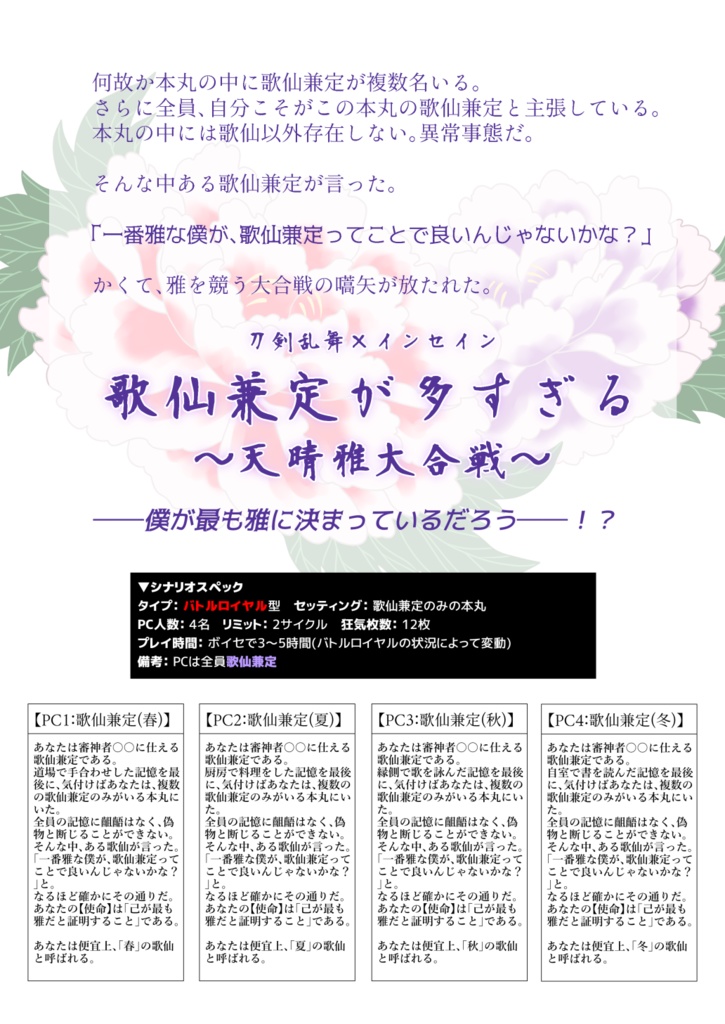 【刀剣乱舞インセイン】歌仙兼定が多すぎる【シナリオ】