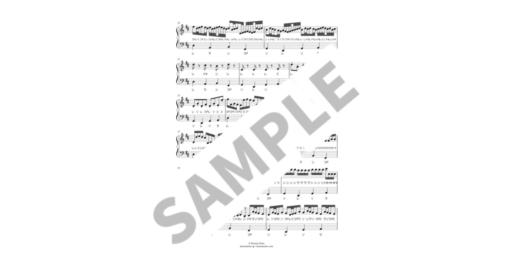 【ドレミ付き簡単ピアノ楽譜】カノン