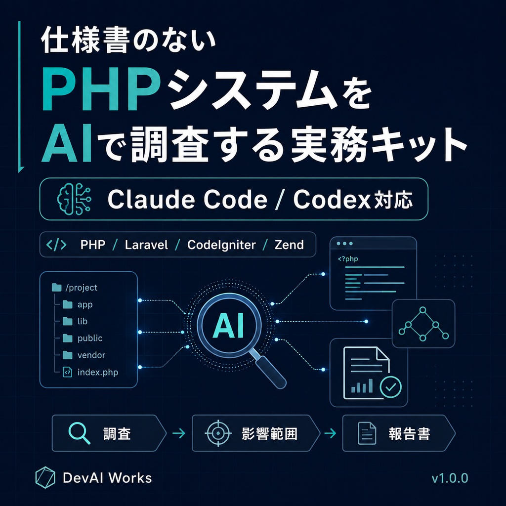 仕様書のないPHPシステムをAIで調査する実務キット｜Claude Code / Codex対応