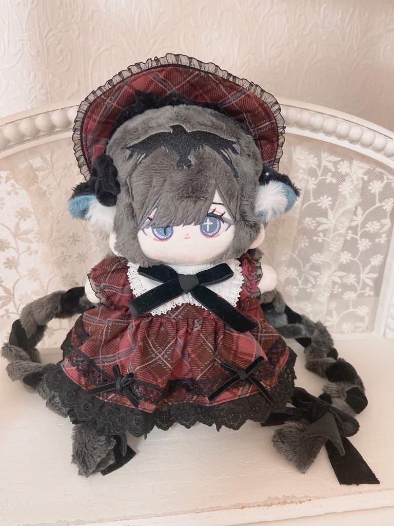 赤チェックワンピース