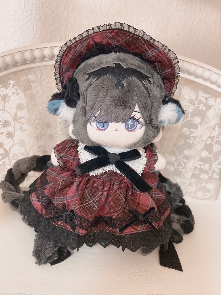 赤チェックワンピース